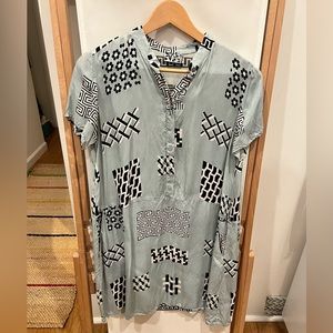 Dusen Dusen Oversized Tee (T-shirt Dress) in Cupro Tile